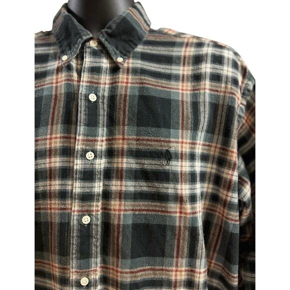 Vintage‎ Polo Ralph Lauren Shirt Mens L Large Flannel Plaid Blake - Picture 1 of 8